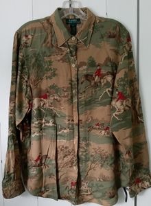 Ralph Lauren Equestrian Hunt Button Down Blouse